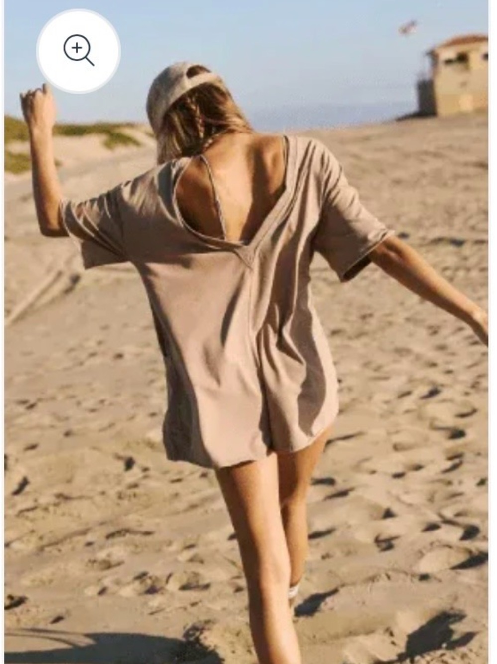 FREE PEOPLE MOVEMENT
Hot Shot Tee Romper - Mocha Latte Size Large